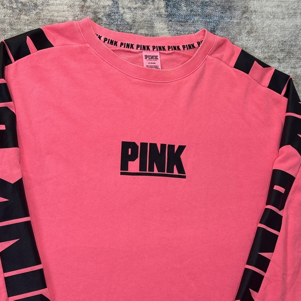 Victoria's Secret PINK Y2K Dopamine Sweatshirt Black Logo‎ Sz M